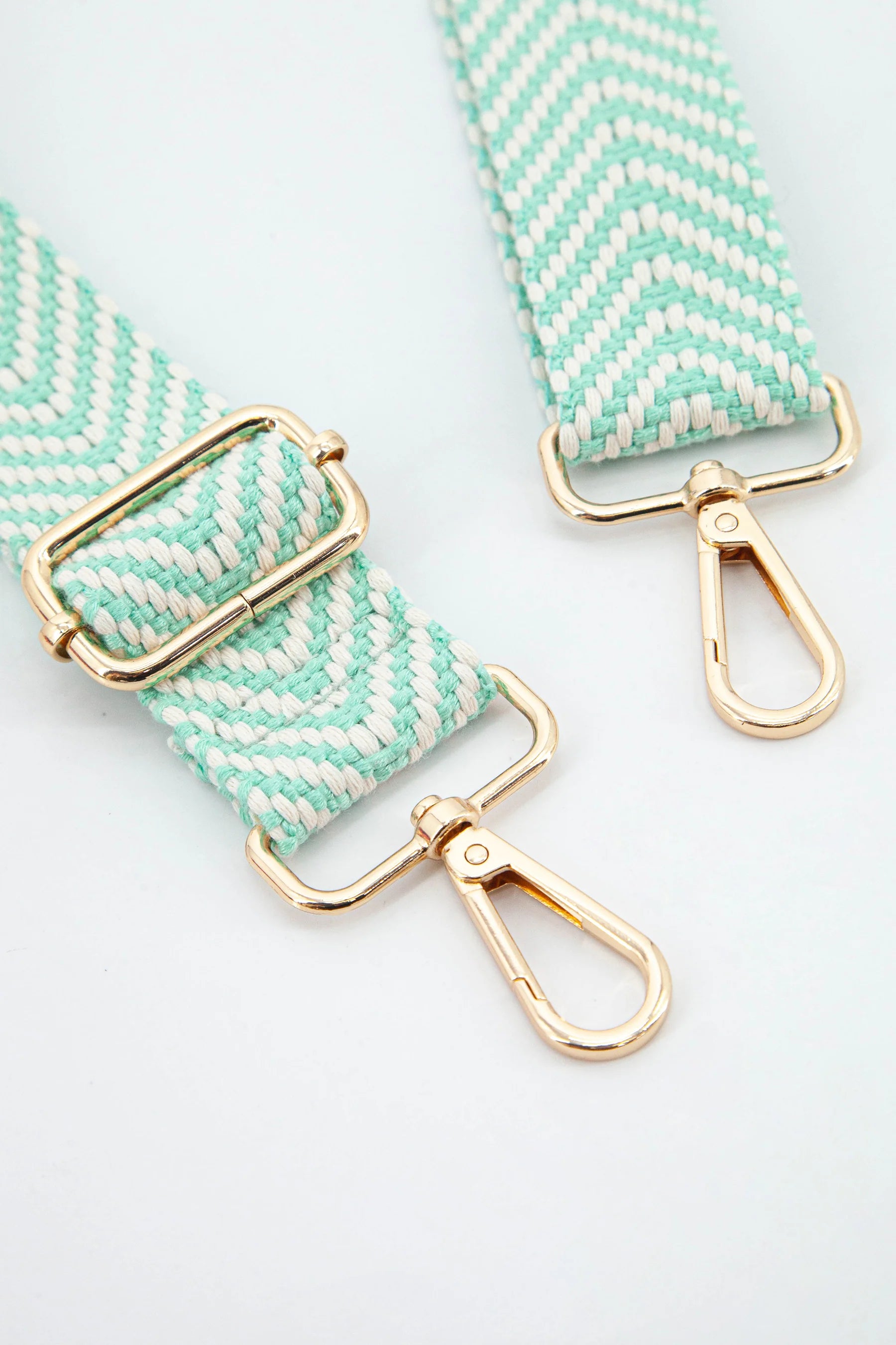 MSH Mint Green Woven Chevron Print Bag Strap