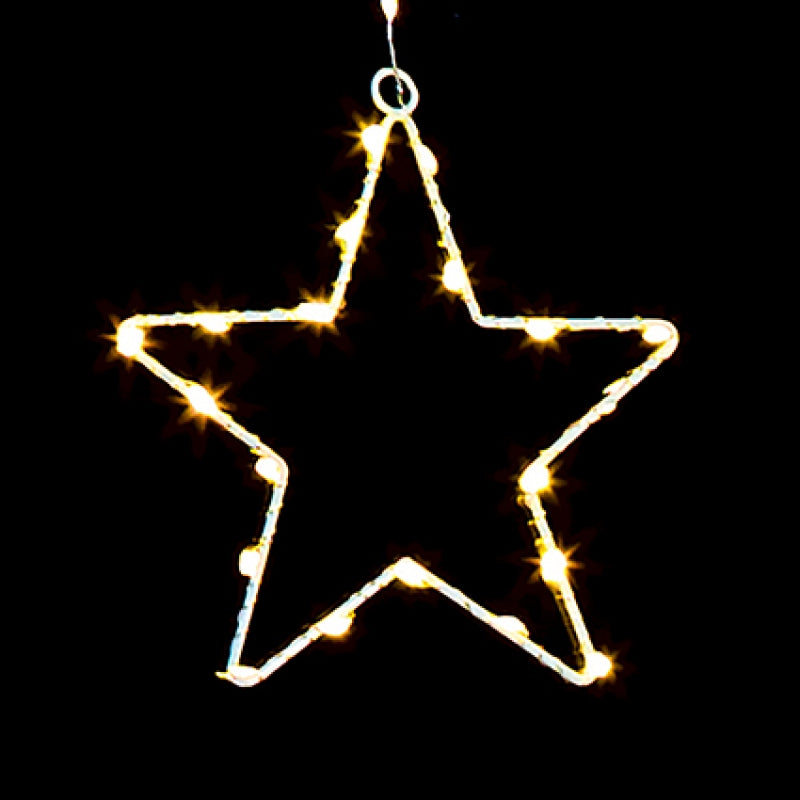 Premier 1.2m x 1.2m pin wire star V curtain light set with 303 warm white LEDs