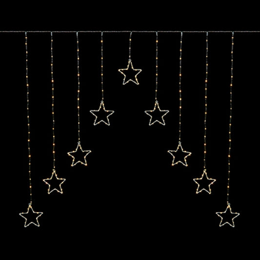 Premier 1.2m x 1.2m pin wire star V curtain light set with 303 warm white LEDs