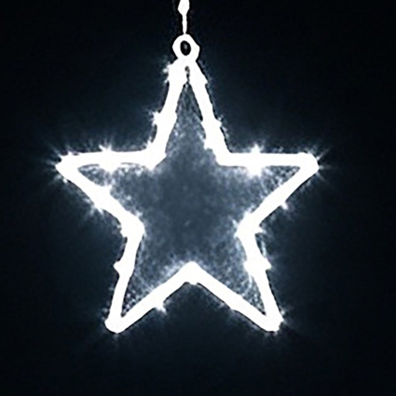 Premier 1.2m x 1.2m pin wire star V curtain light set with 303 bright white LEDs