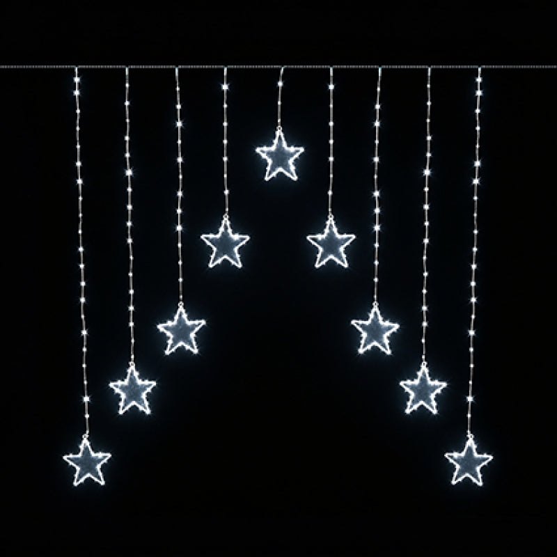 Premier 1.2m x 1.2m pin wire star V curtain light set with 303 bright white LEDs