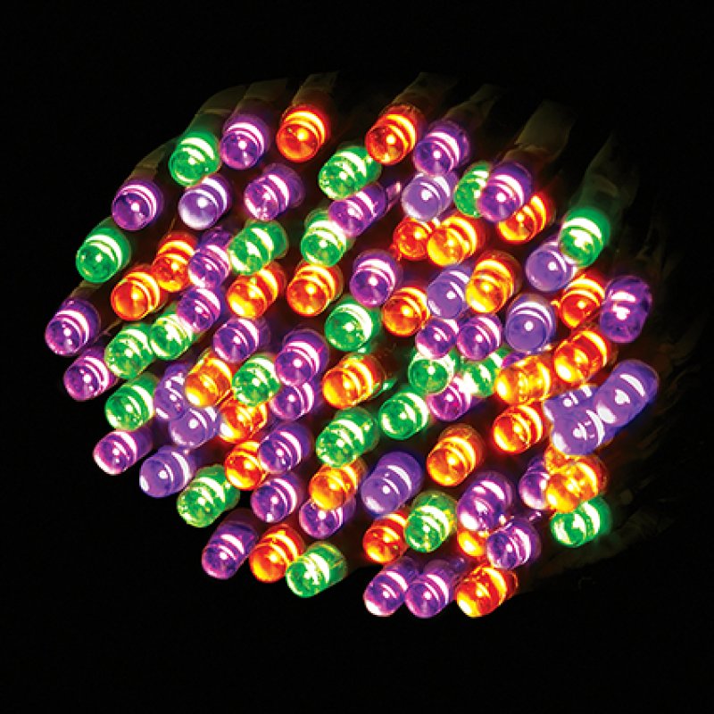 Premier 5.5m cluster garland with 426 LEDs draped around a front door frame glowing brightly