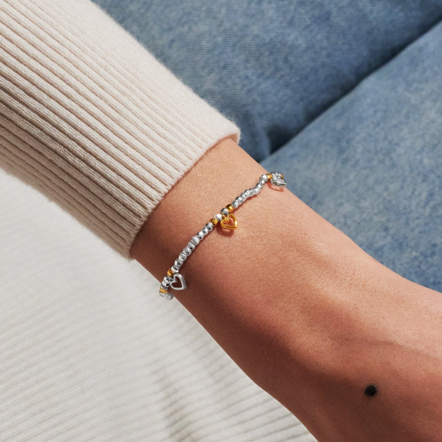 Joma Jewellery Sparkle Confetti A Little Lovely Daughter Silver & Gold Plated Bracelet
