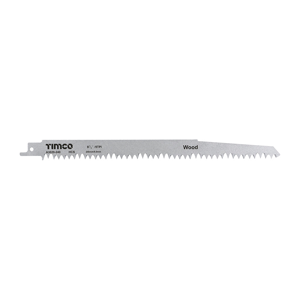 SABRE SAW BLADE WOOD CUT 150MM 5PCE ADDAX