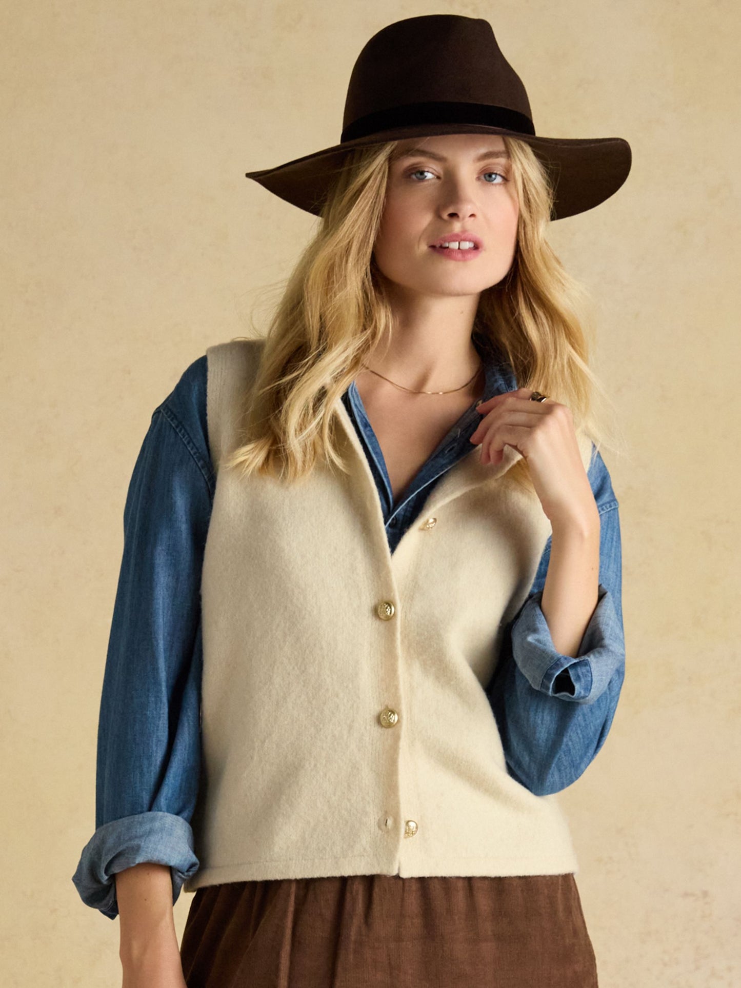 Joules Holly Button Through Knitted Vest