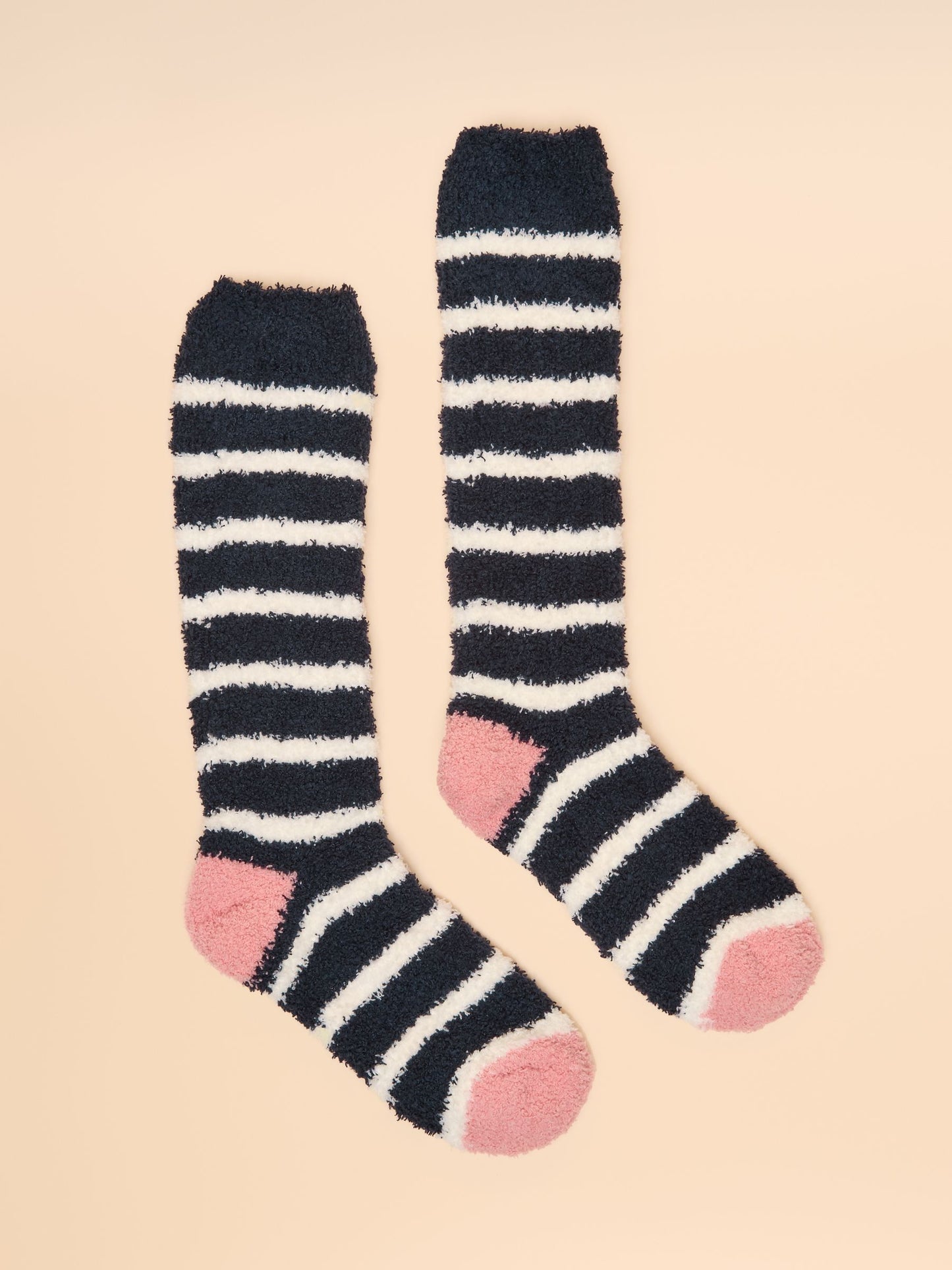 Joules Fluffy Socks - Navy Stripe