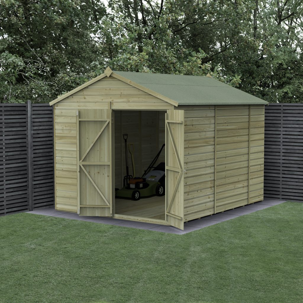 Forest Garden Beckwood 8x10 Apex Shed - No Windows - Double Door