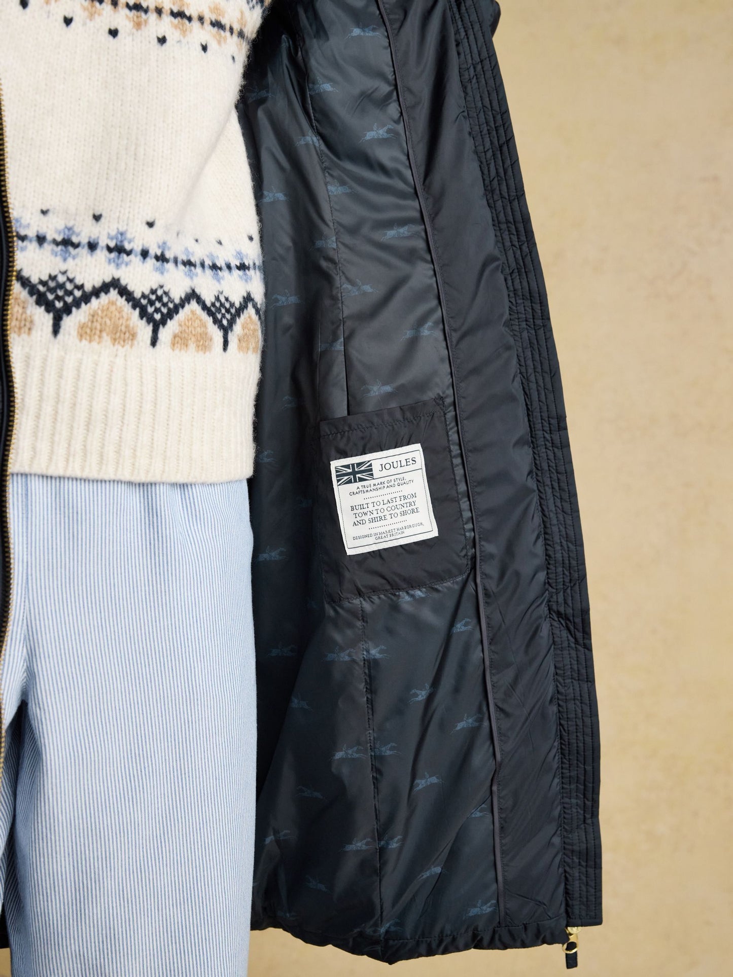 Joules Pembury Showerproof Long Padded Coat