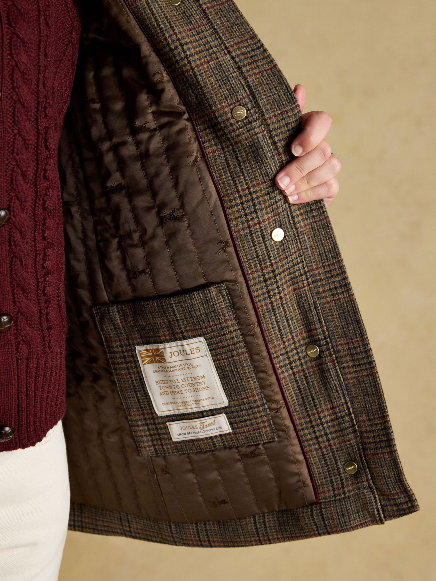 Joules Contemporary Tweed Fieldcoat Coat