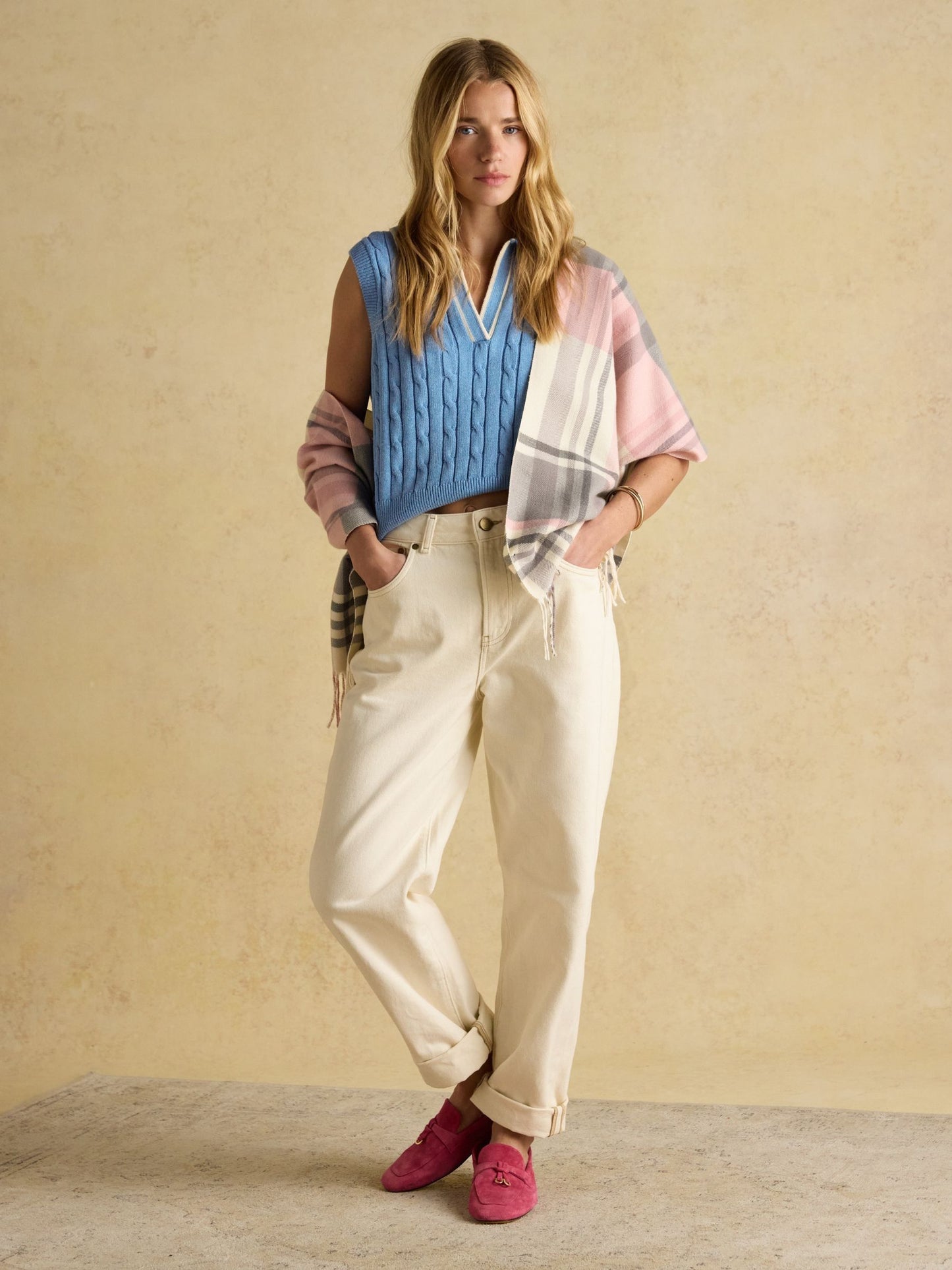 Joules Langtree Check Scarf