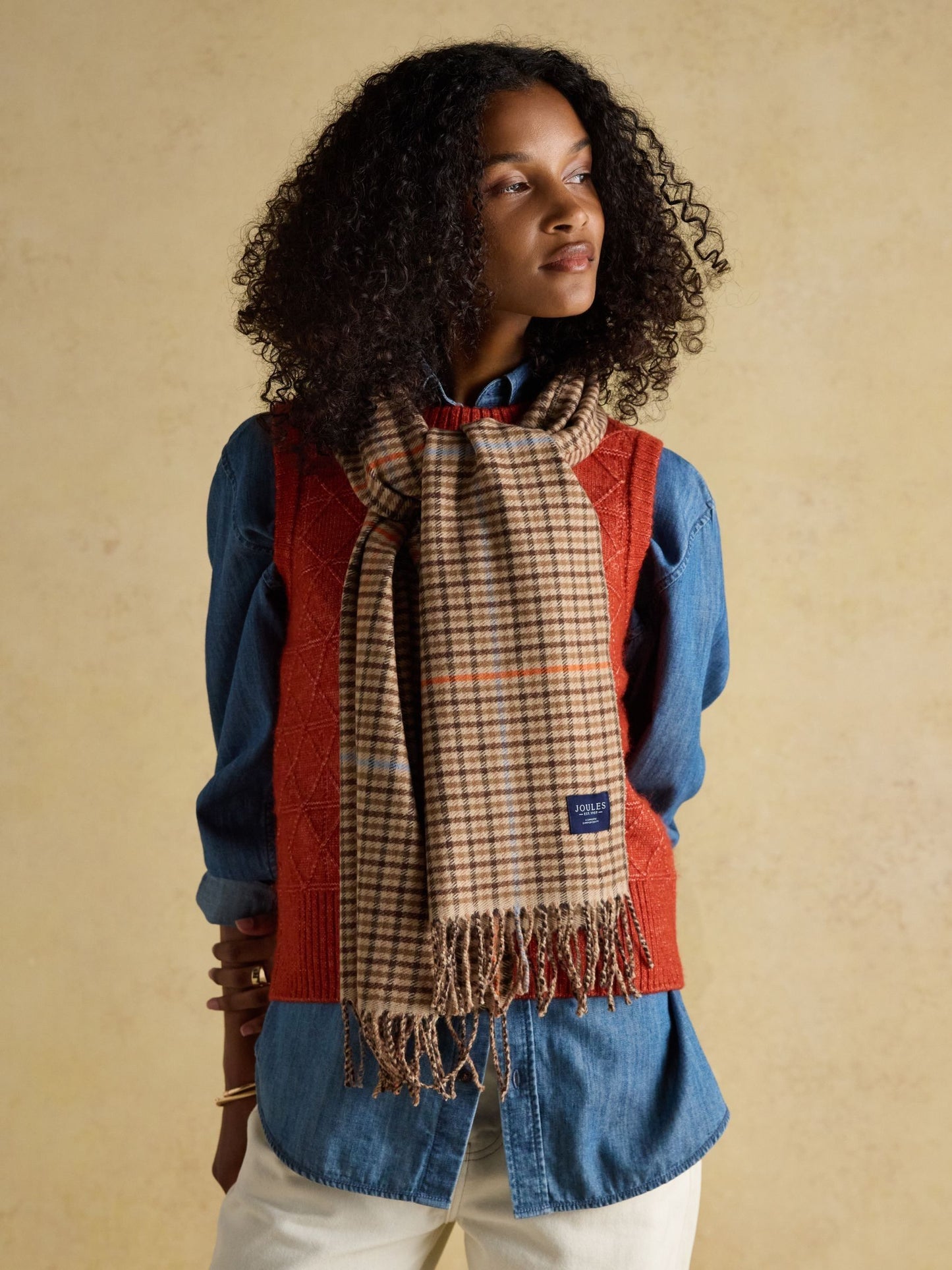 Joules Langtree Check Scarf