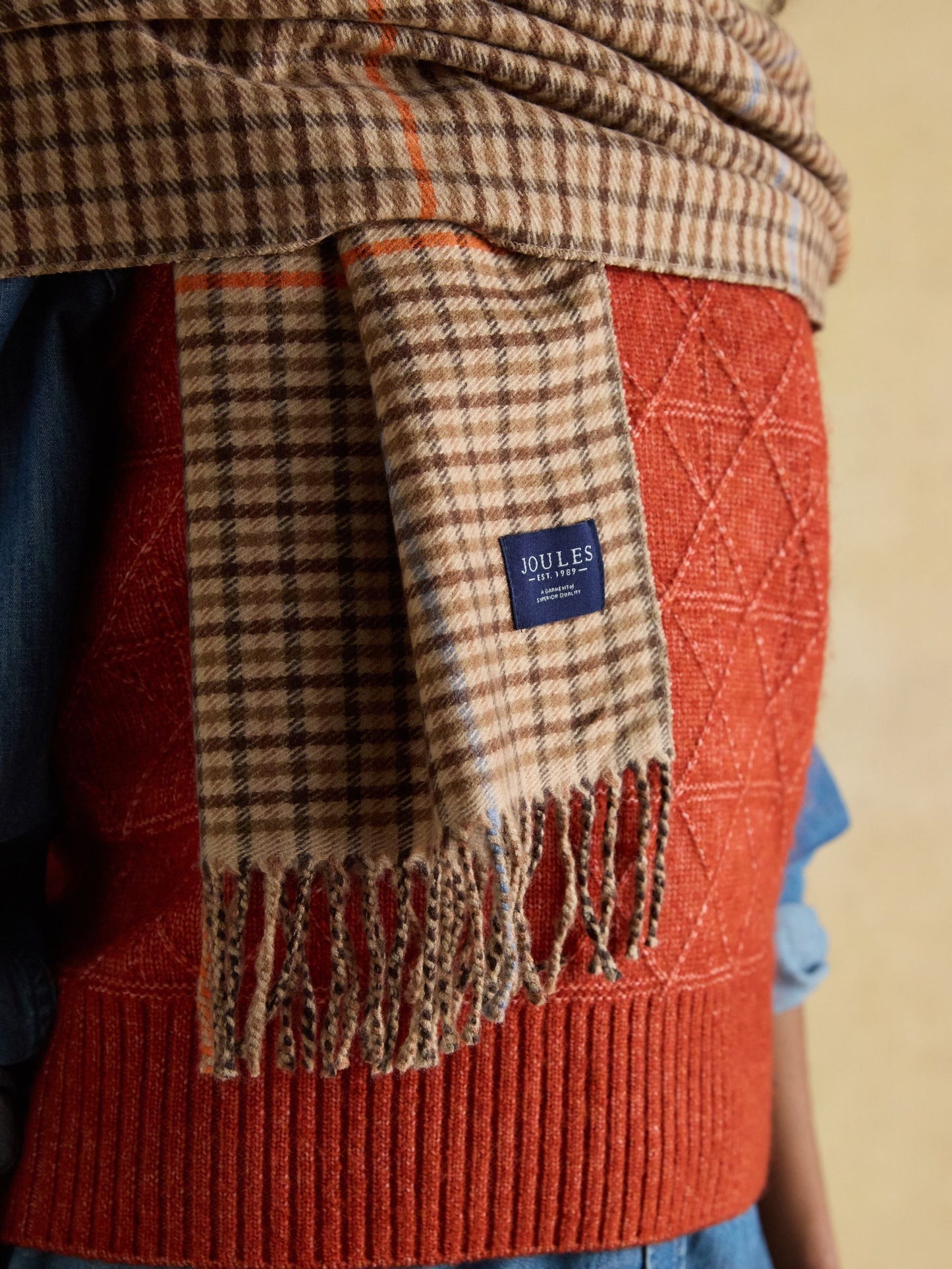 Joules Langtree Check Scarf