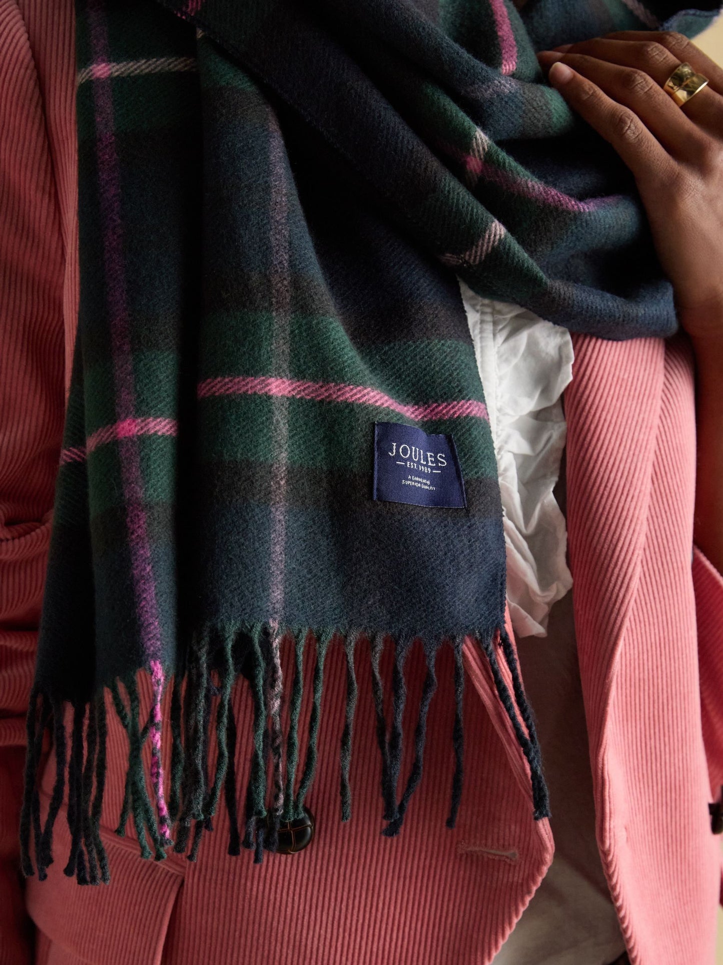 Joules Langtree Check Scarf