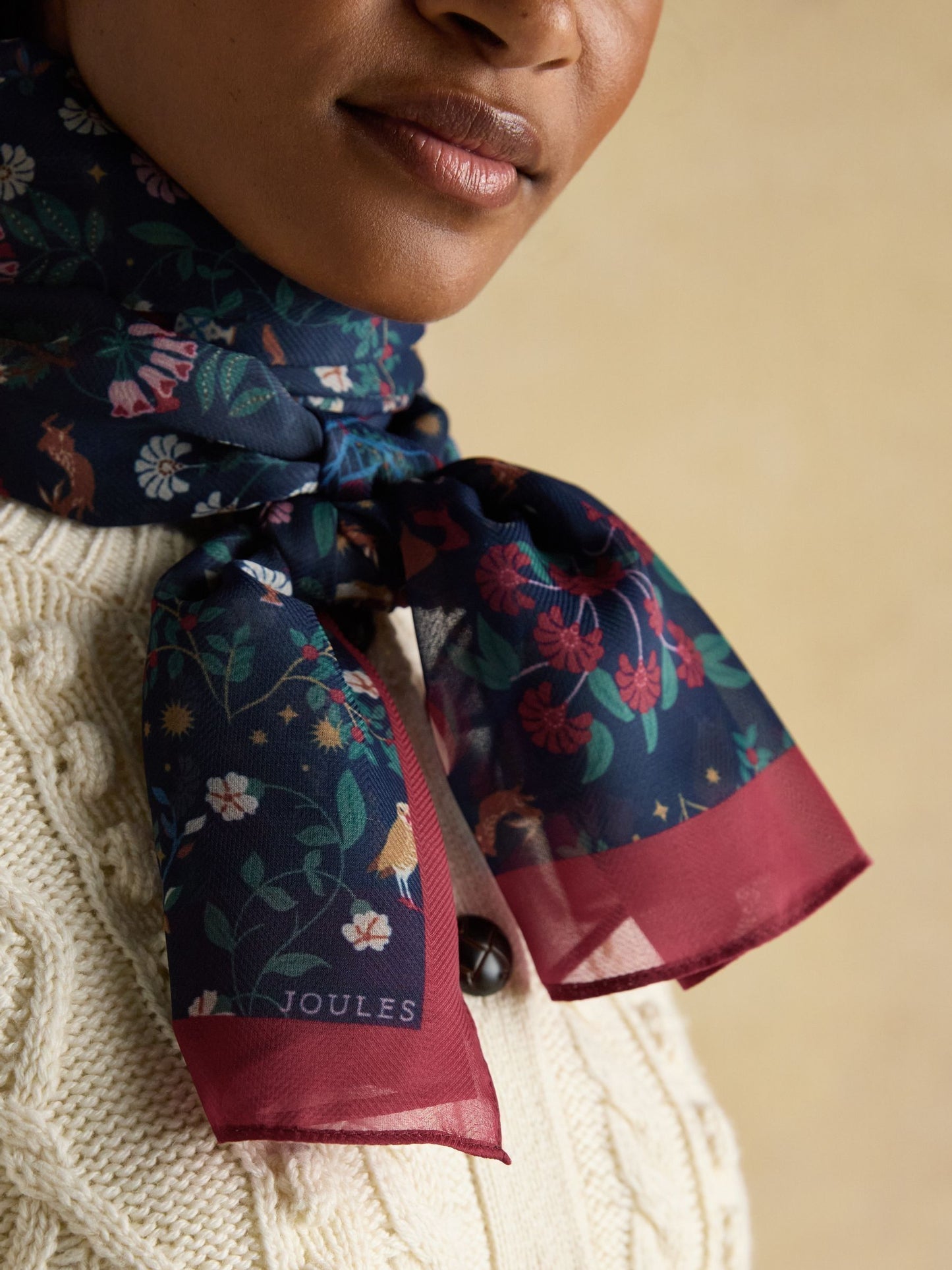 Joules Abberton Lightweight Printed Scarf
