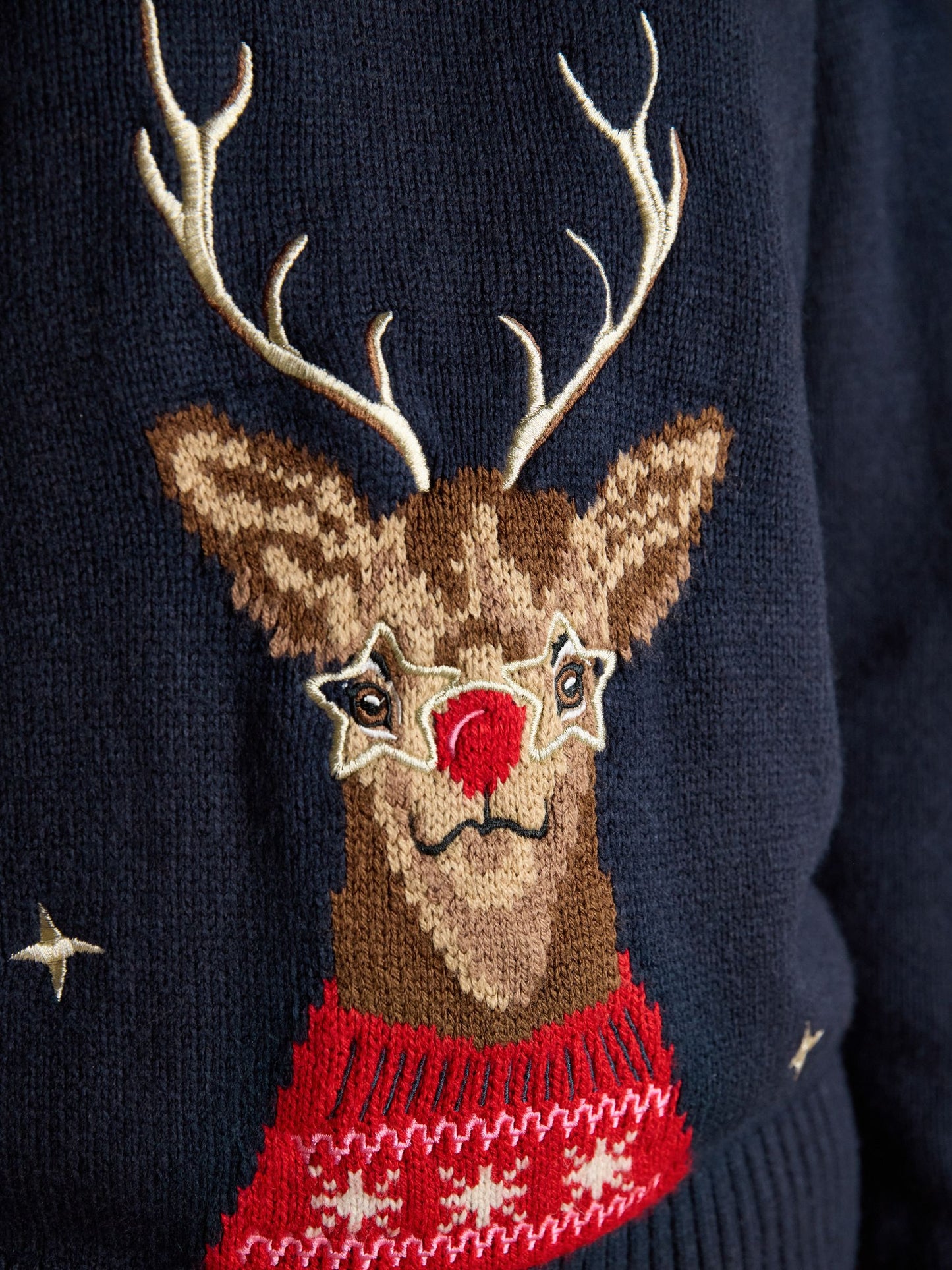 Joules Noelle Embroidered Knitted Christmas Jumper