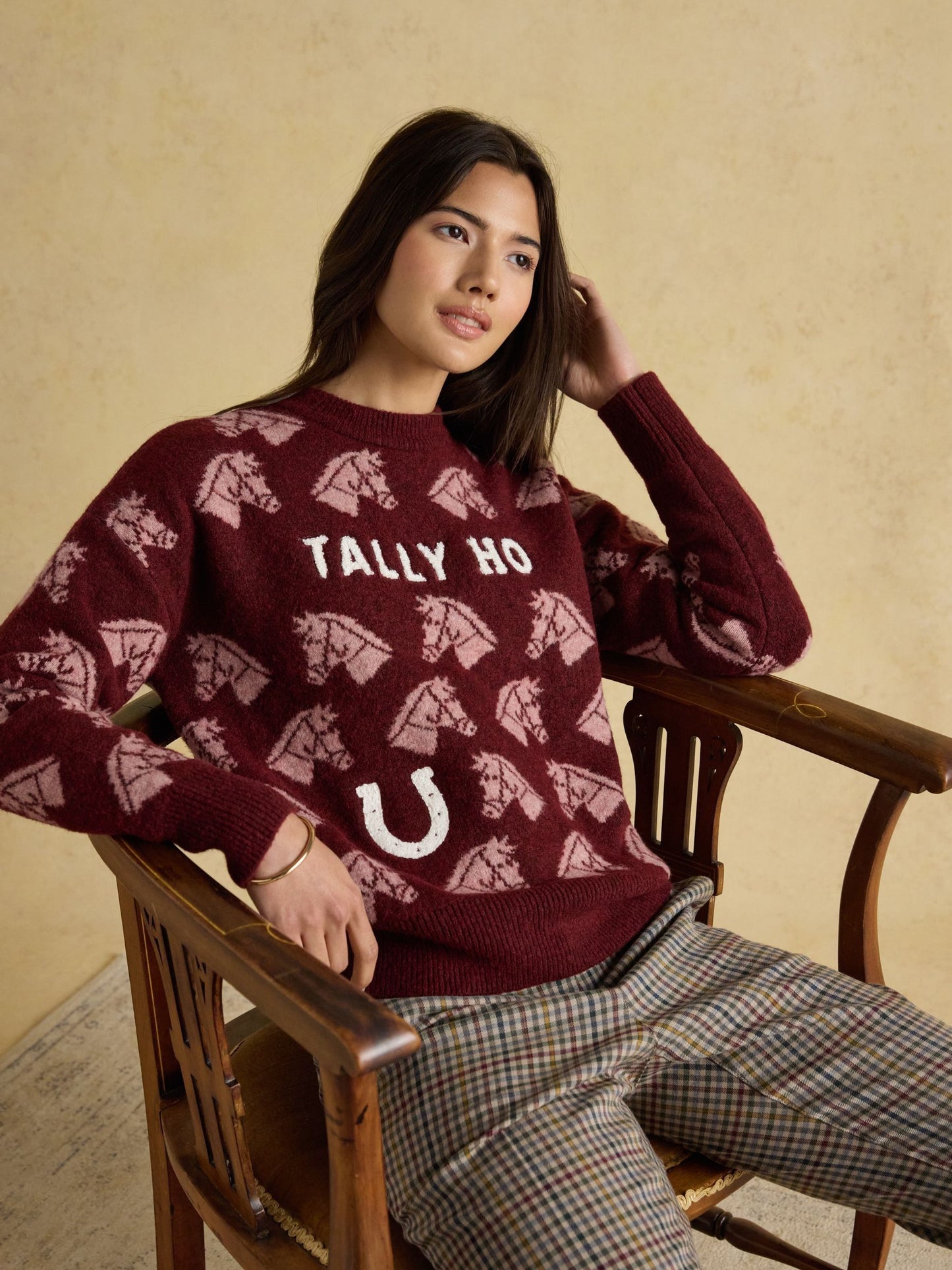 Joules Intarsia Knitted Crew Neck Relaxed Fit Jumper