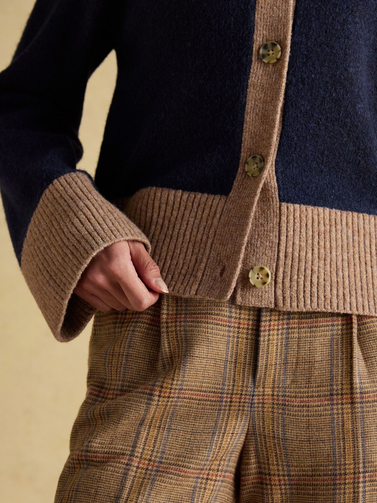 Joules Nora Knitted Cardigan with Pop Colour Tipping