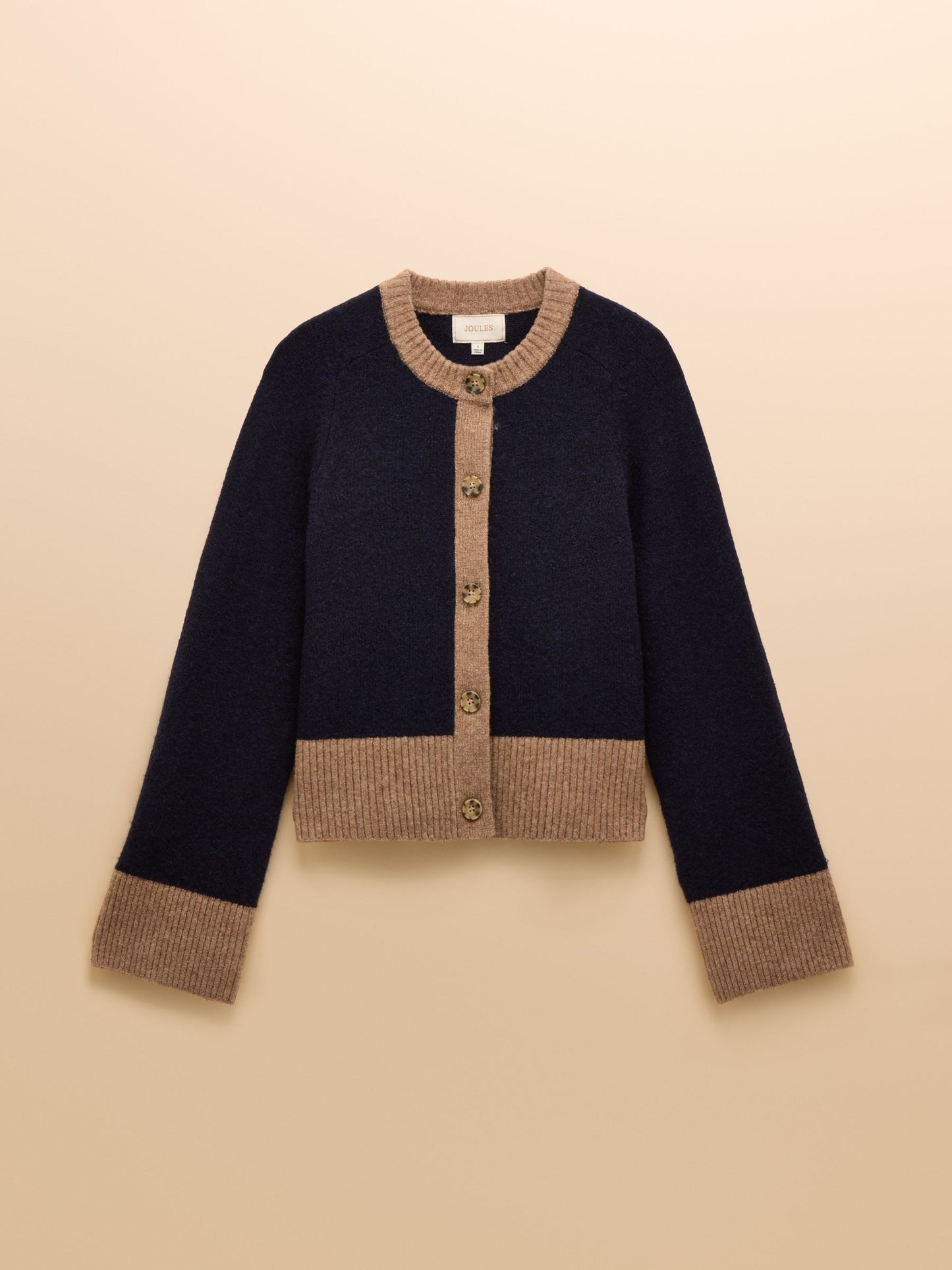Joules Nora Knitted Cardigan with Pop Colour Tipping