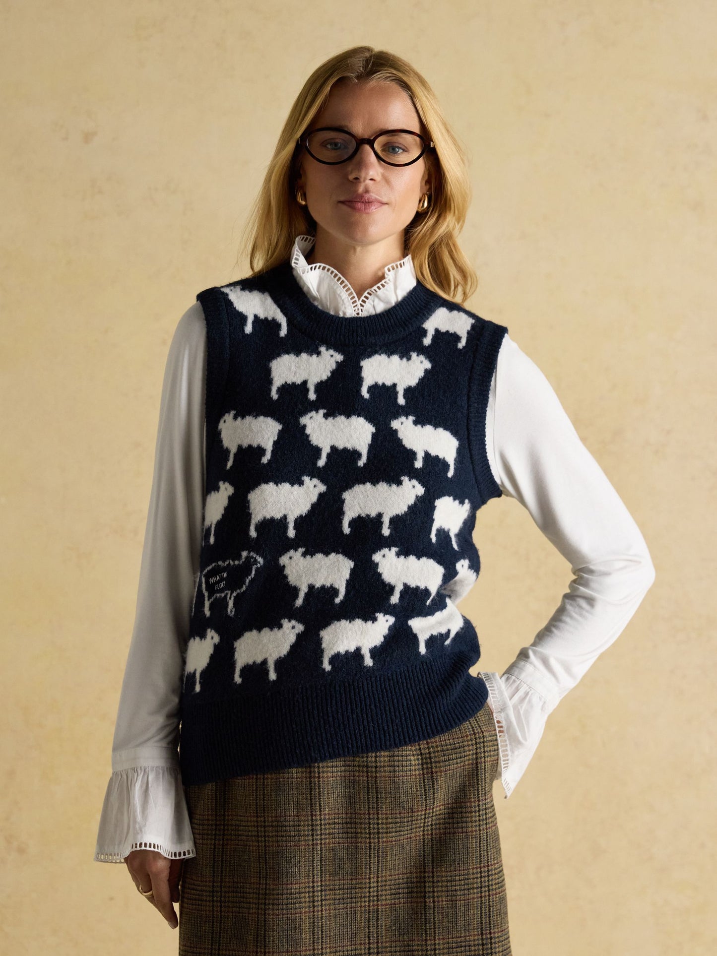 Joules 'What The Flock' Intarsia Knitted Vest
