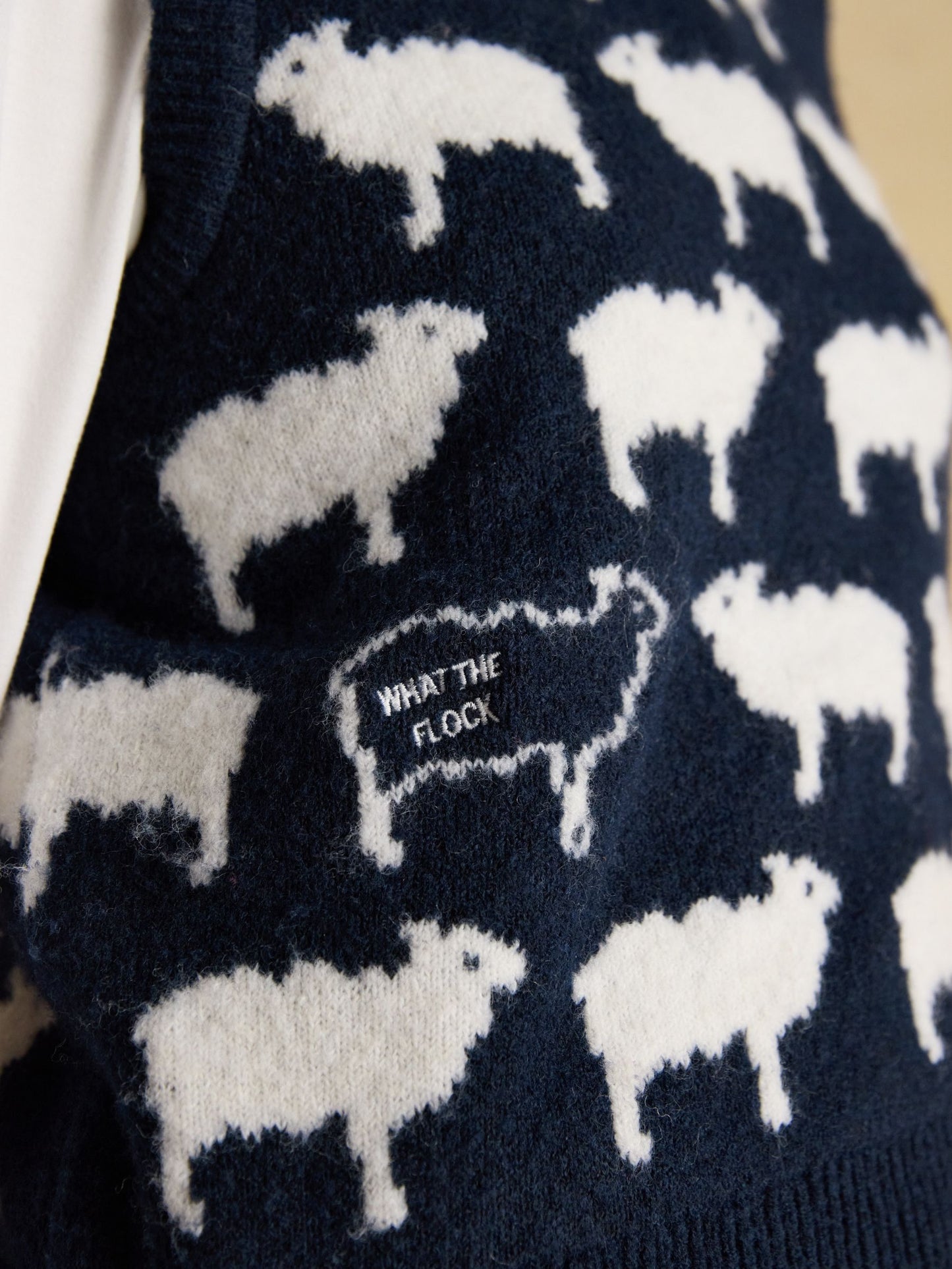 Joules 'What The Flock' Intarsia Knitted Vest