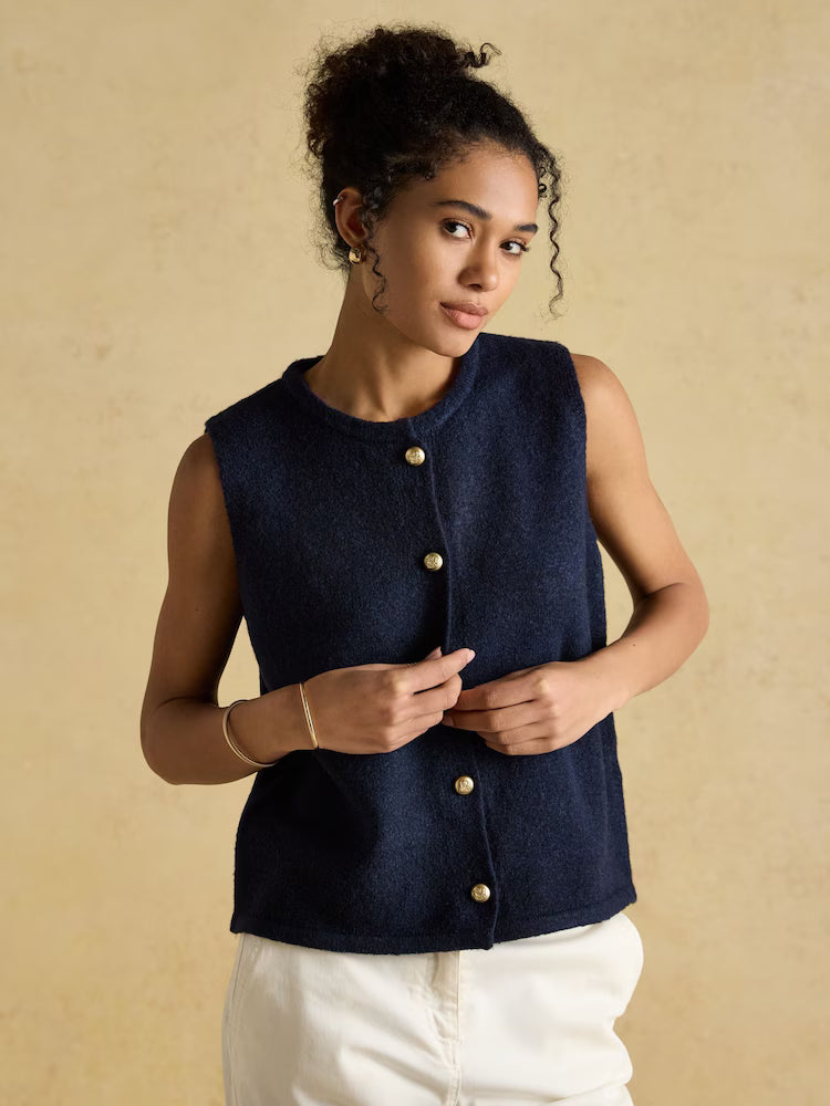 Joules Holly Button Through Knitted Vest