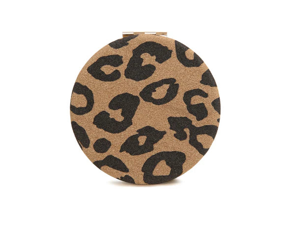 Alice Wheeler Leopard Round Compact Mirror