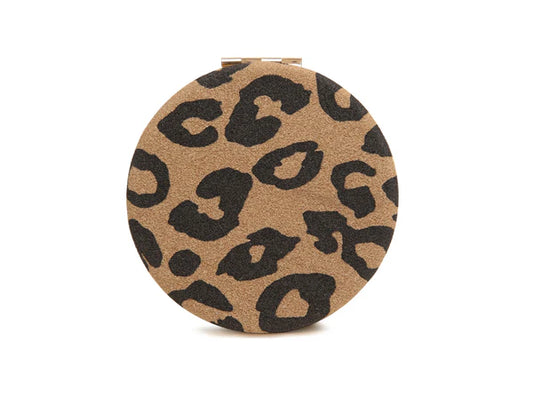 Alice Wheeler Leopard Round Compact Mirror