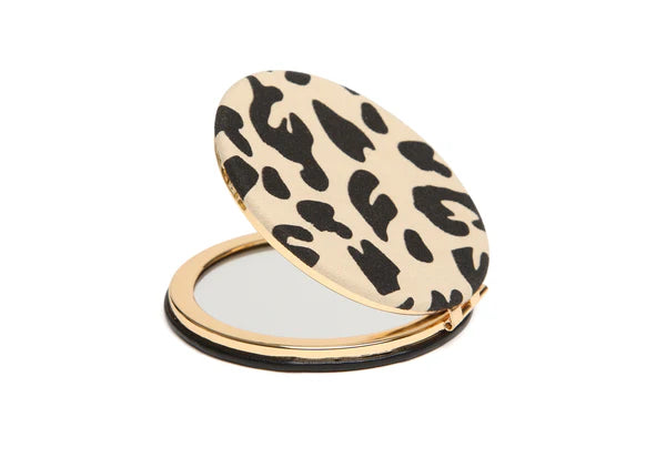 Alice Wheeler Leopard Round Compact Mirror