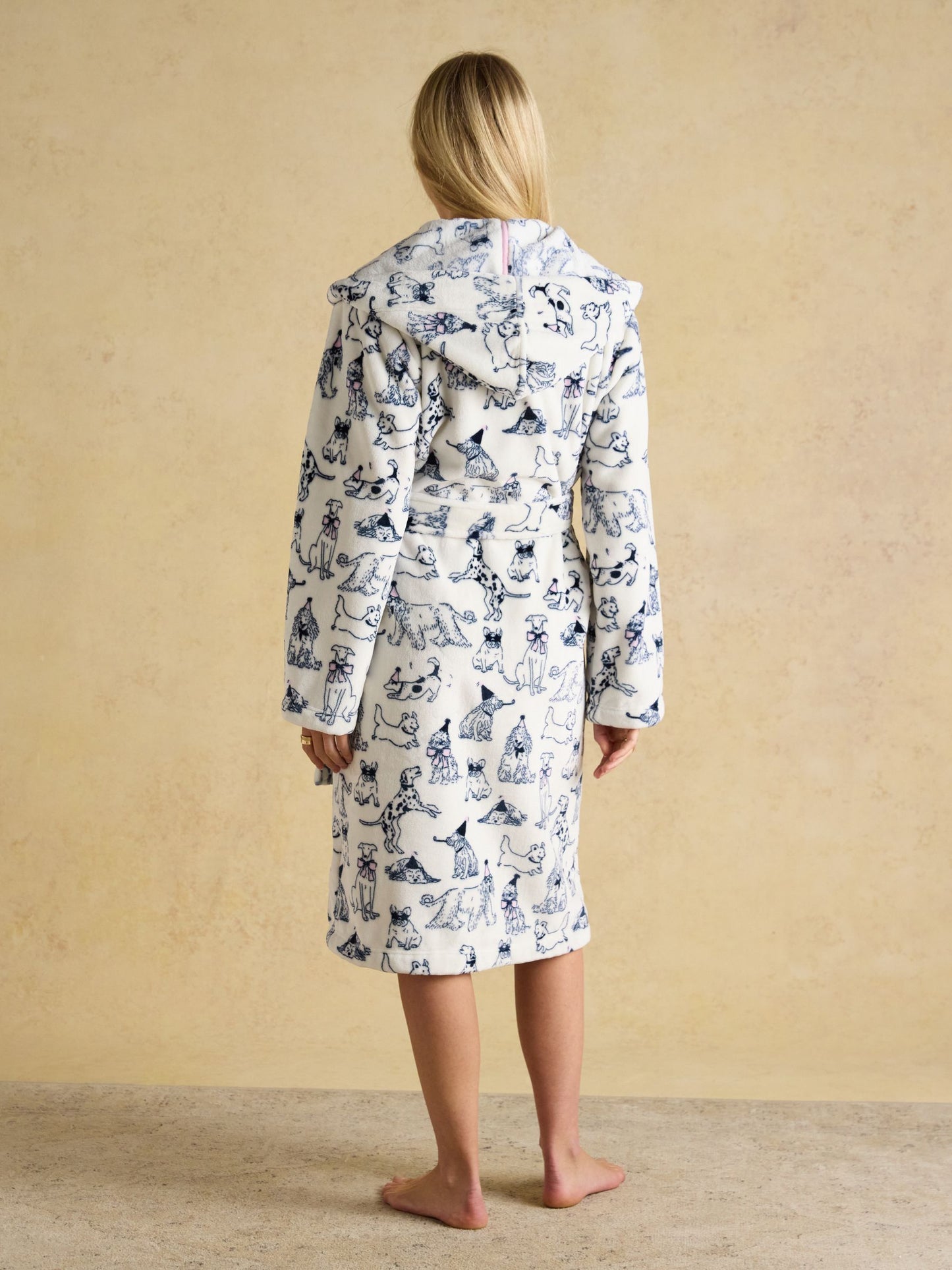 Joules Luna Fleece Dressing Gown with Hood