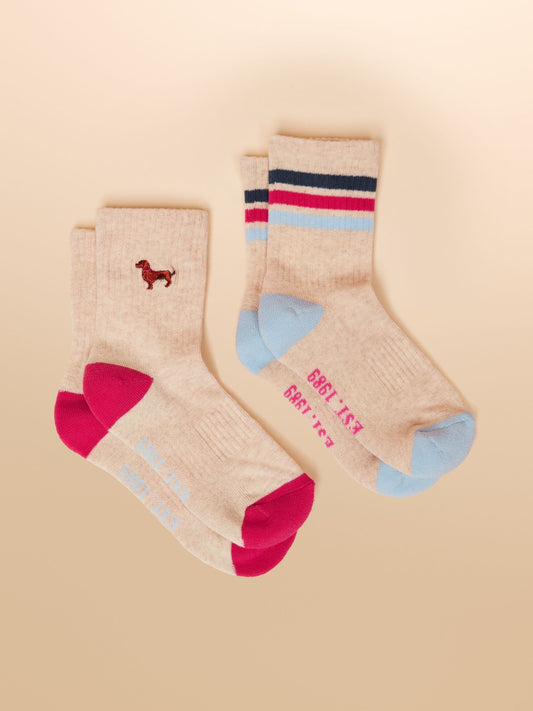 Joules Kids Volley Tennis Socks 2-Pack