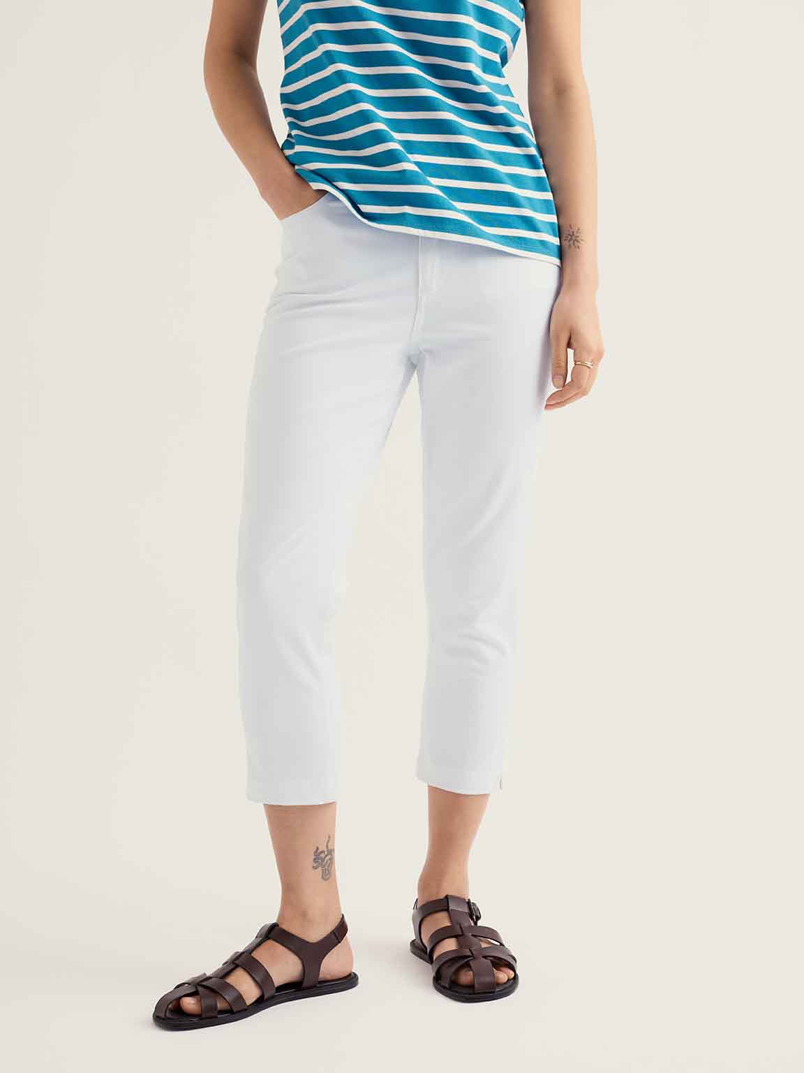 Seasalt Albert Quay Slim Fit Crops in White