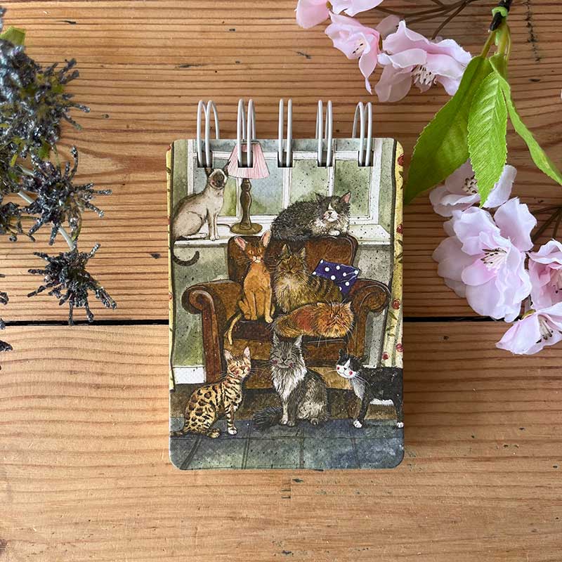 Alex Clark Cat House Small Spiral Bound Notepad