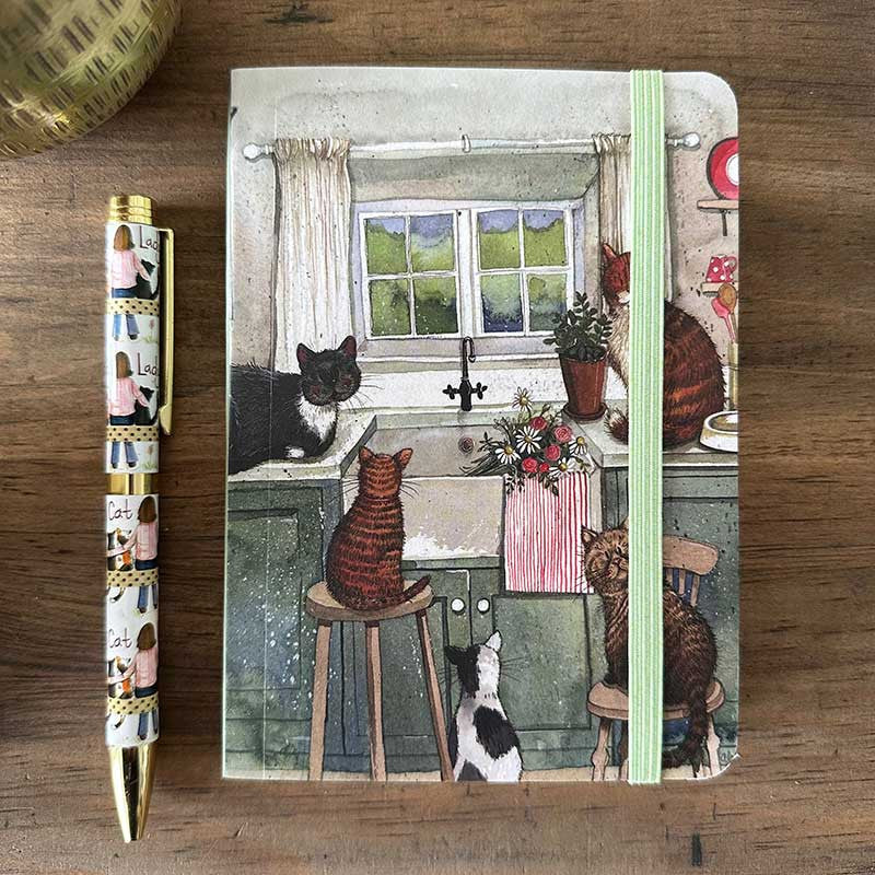 Alex Clark Cats In The Kitchen Small Chunky Notebook