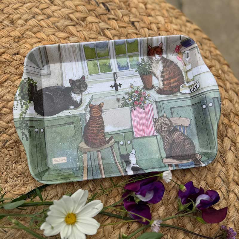 Alex Clark Cats In The Kitchen Small Melamine Tray