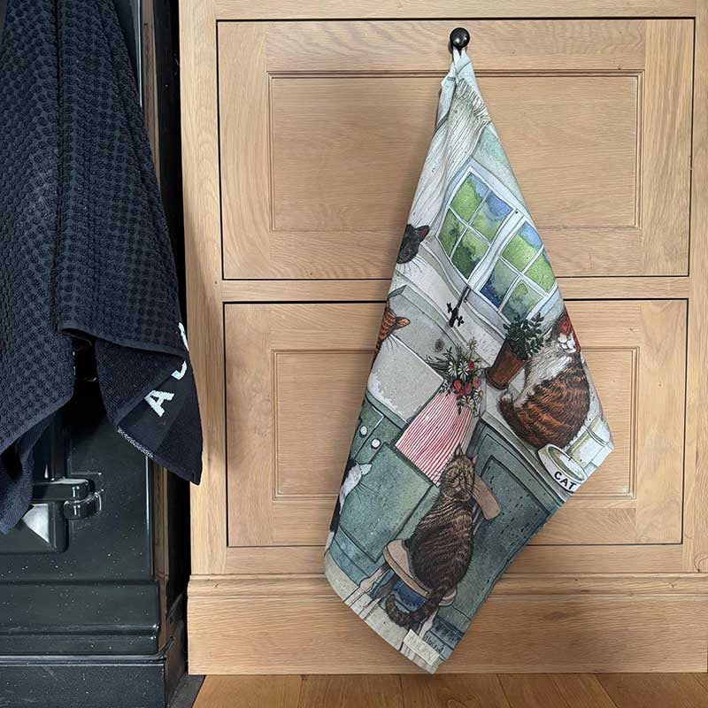 Alex Clark Cats in the Kitchen Tea Towel