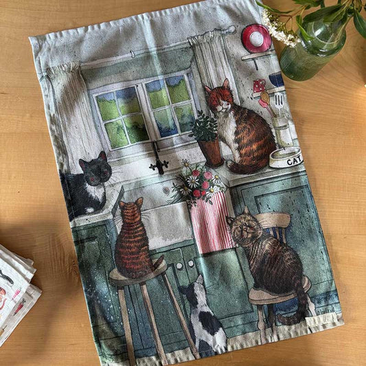 Alex Clark Cats in the Kitchen Tea Towel