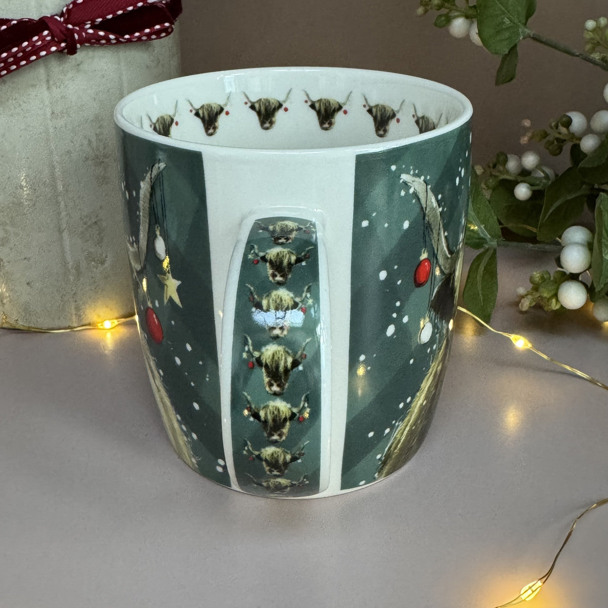 Alex Clark Christmas Highland Cow Mug