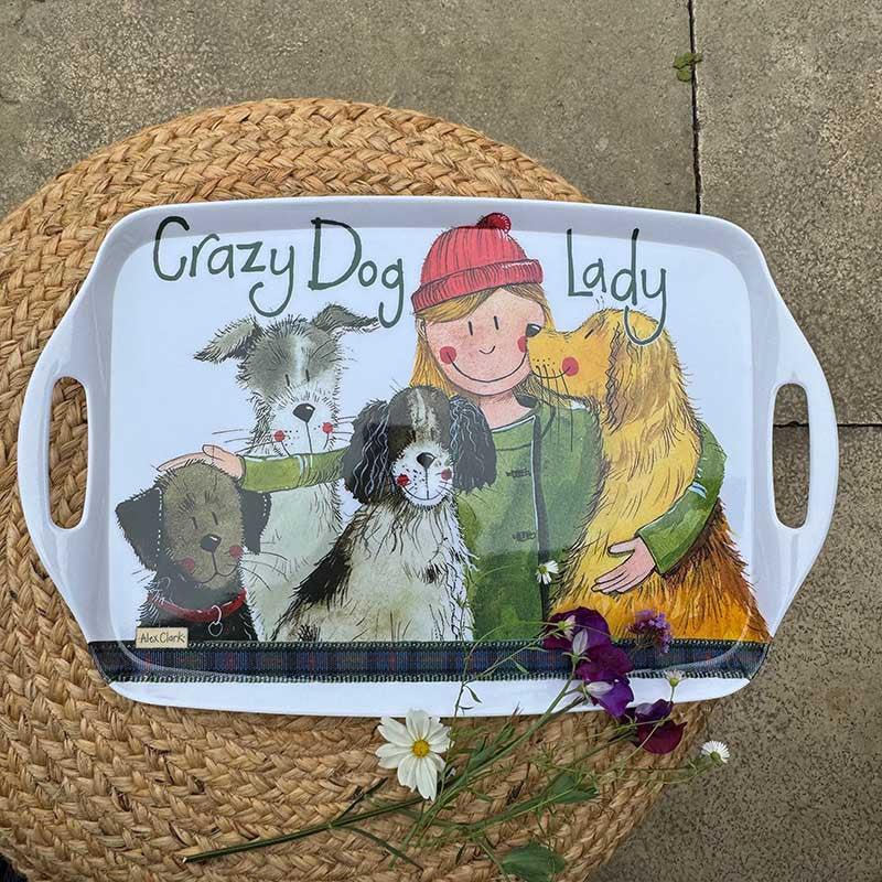 Alex Clark Crazy Dog Lady Large Melamine Tray