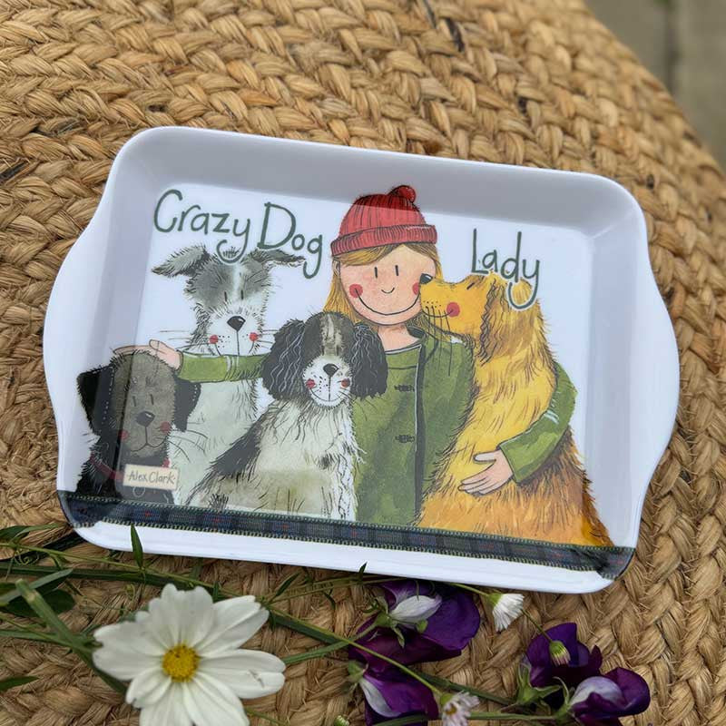 Alex Clark Crazy Dog Lady Small Melamine Tray