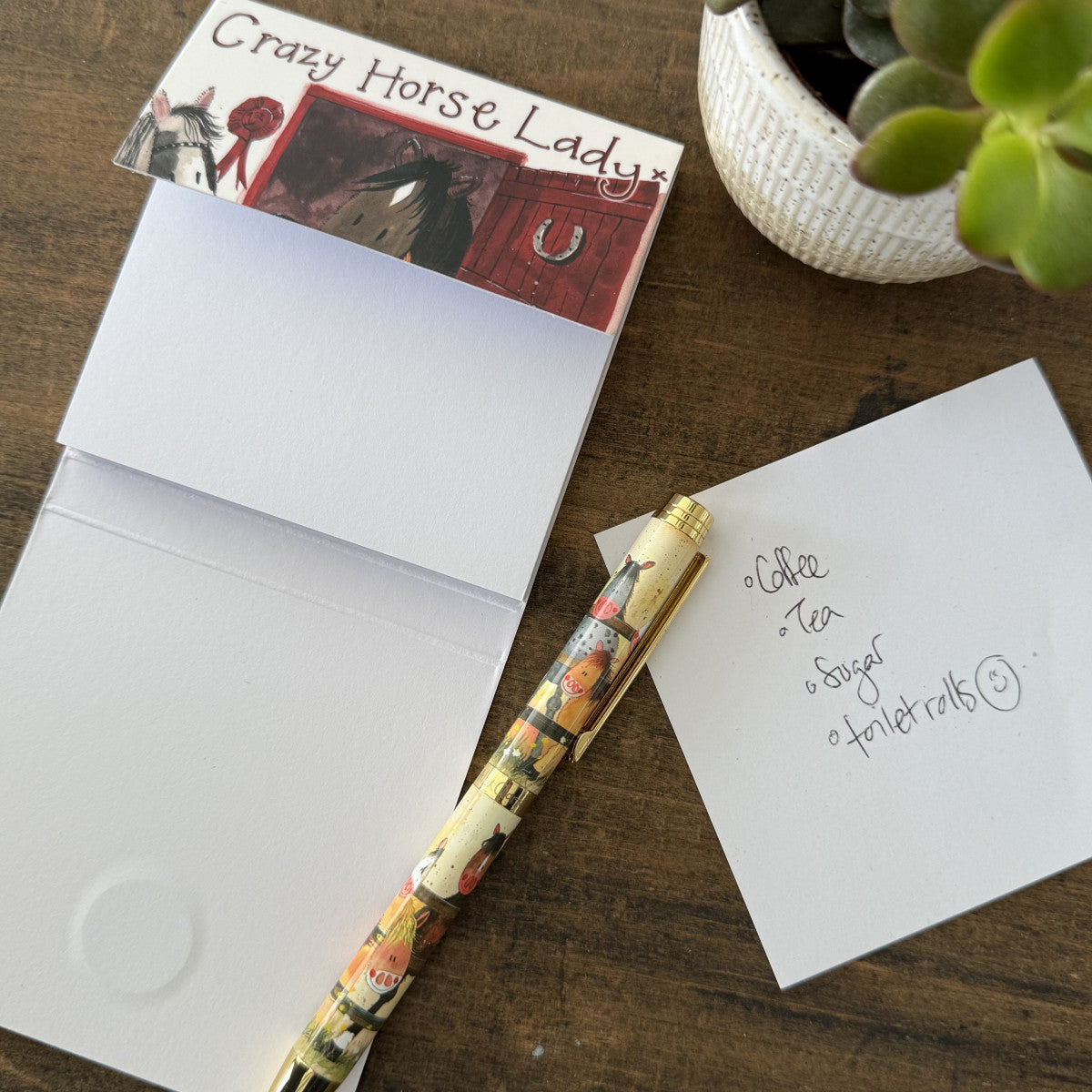 Alex Clark Crazy Horse Lady Mini Magnetic Notepad