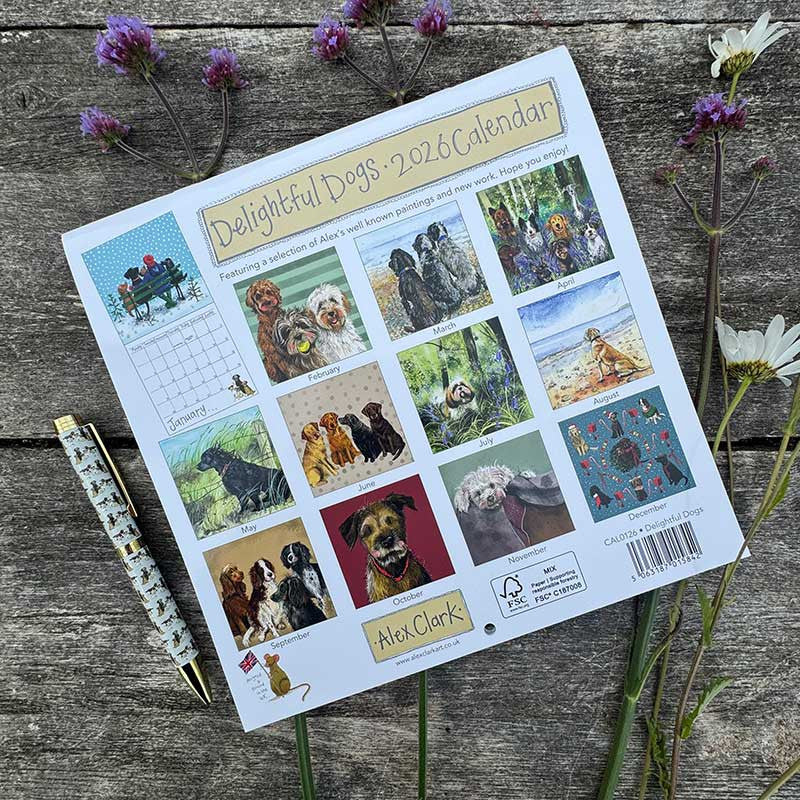Alex Clark Delightful Dogs Calendar 2026