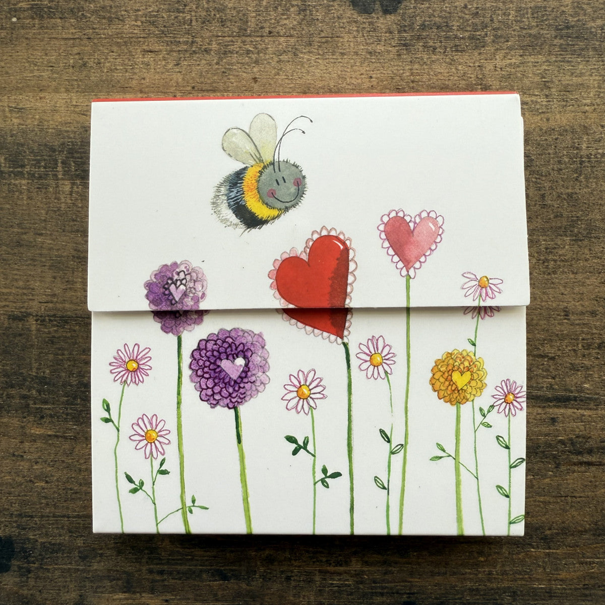 Alex Clark Floral Bee Mini Magnetic Notepad
