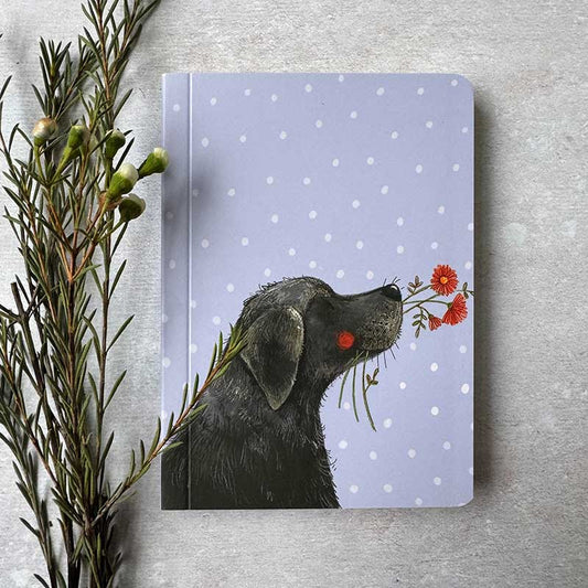 Alex Clark Labrador & Flowers Blank Notebook