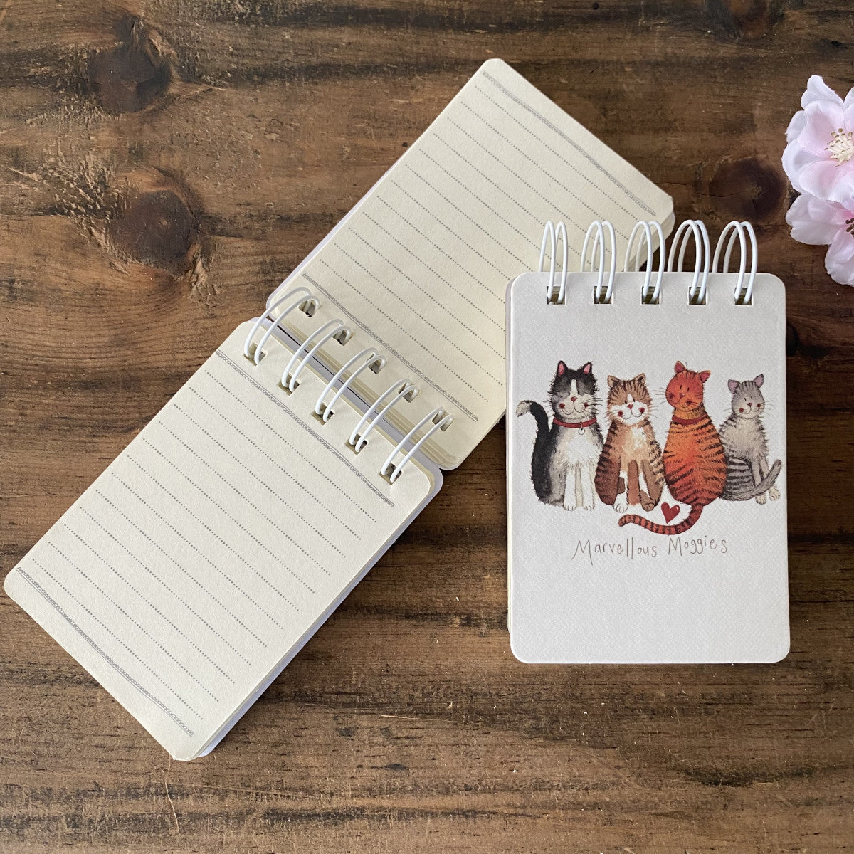 Alex Clark Marvellous Moggies Small Spiral Notepad