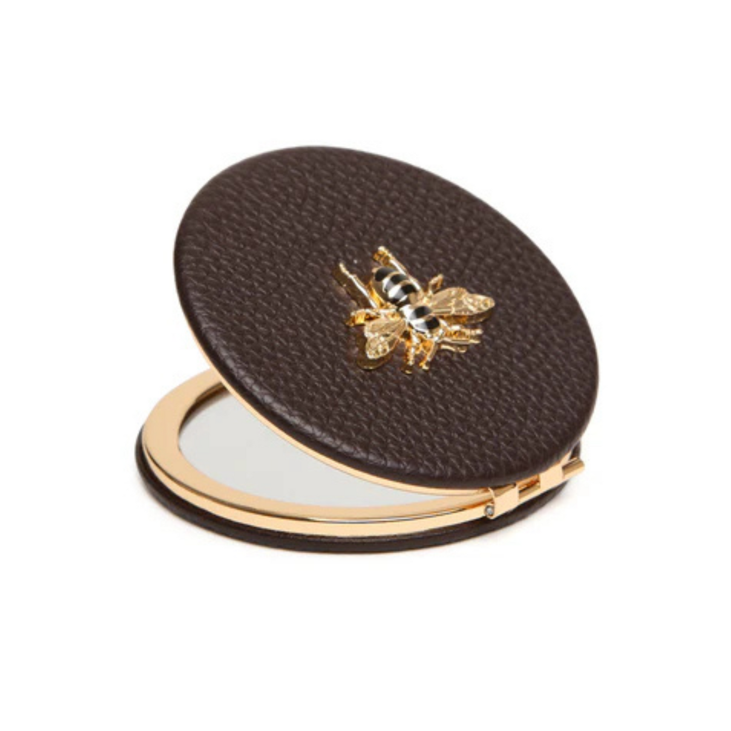 Alice Wheeler Chocolate Round Compact Mirror