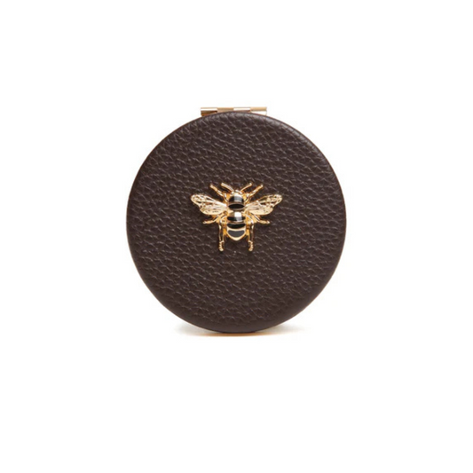 Alice Wheeler Chocolate Round Compact Mirror