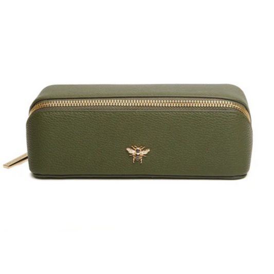 Alice Wheeler Small Olive Train Case
