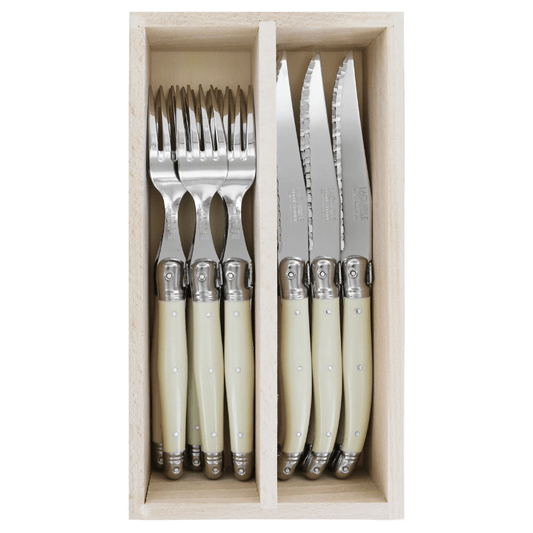 Laguiole Andre Verdier Steak Knife and Forks Set 12-Piece