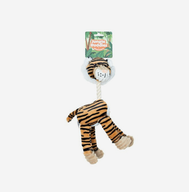 Animal Instincts Jungle Buddies Plush Tiger Dog Toy
