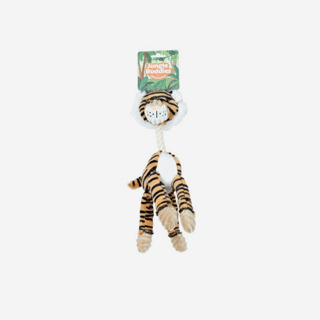 Animal Instincts Jungle Buddies Plush Tiger Dog Toy